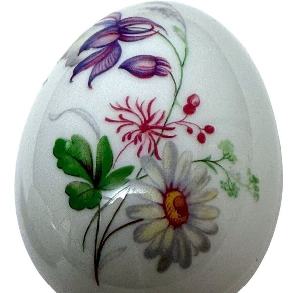 ROCHARD Limoges Trinket Box Floral Egg Shape Porcelain France Daisy Flower - Picture 3 of 8